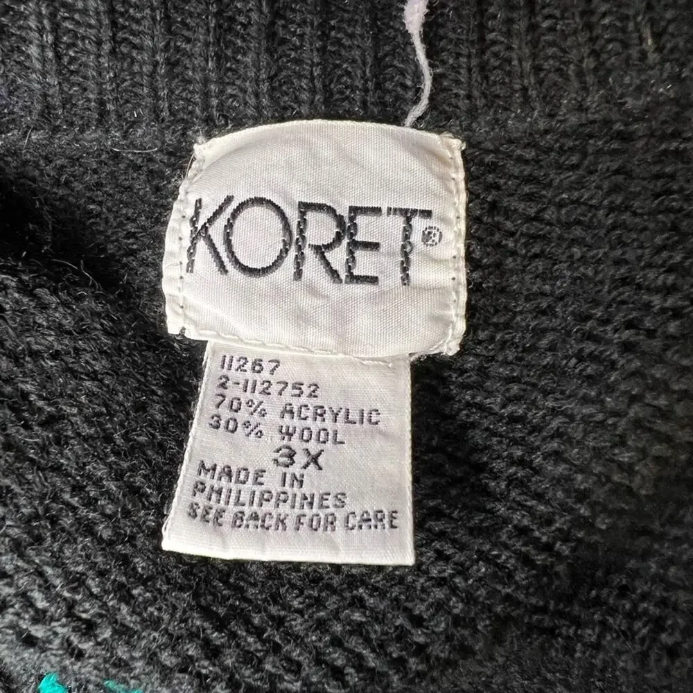 Koret Women's Vintage Embroidered Sweater Size 3X